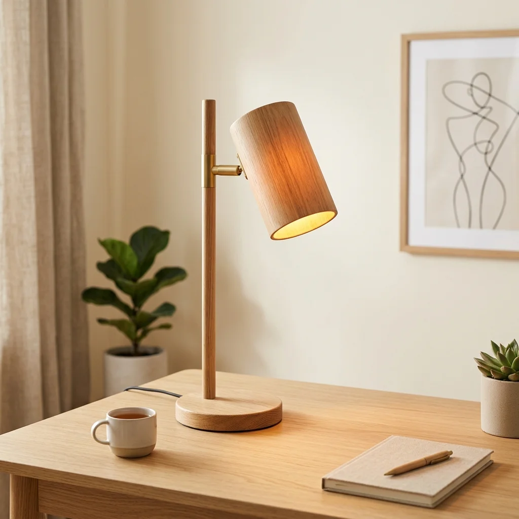 Minimalist Ahşap Masa Lambası